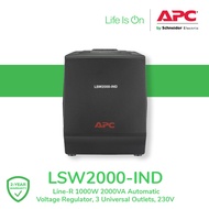 APC Line-R LSW2000-IND 1000W 2000VA Automatic Voltage Regulator, 3 Universal Outlets, 230V | APC AVR