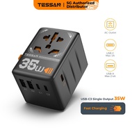 TESSAN - 35W Universal Travel Plug Adapter Fast Charging International Travel Charger with Type C