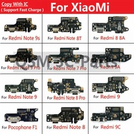 บอร์ดที่ชาร์จยูเอสบีที่ชาร์จเชื่อมต่อท่าเรือสายเคเบิ้ลยืดหยุ่นสำหรับ Xiaomi Redmi Note 9S 9 8 7 Pro 8T Redmi 9A 9C 9 8 8A 7A F1 PocoPhone