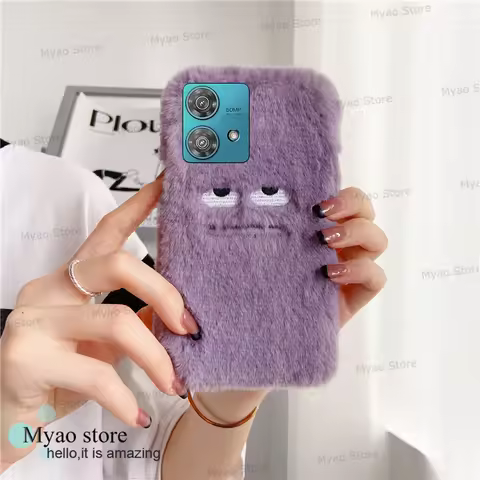 Cute Funny Face Purple Monster Phone Case For Motorola edge 70 60 Fusion 40 50 Neo 20 30 Lite Pro Ul