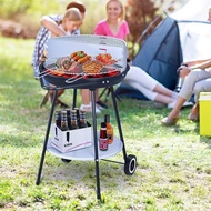 Portable Charcoal Grill, Folding Camping Grills, BBQ Grill for Hibachi Skewers with Side Table, Stor