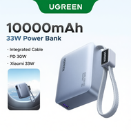UGREEN Mini 33W 10000mAh Power Bank Xiaomi 33W PD30W USB-Cx2 with USB-A 3 Ports Output Built in Cabl