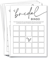 Bridal Shower Bingo, What Will The Bride to Be Receive, 25Pcs Bridal Bingo Game Cards, Engagement Pa