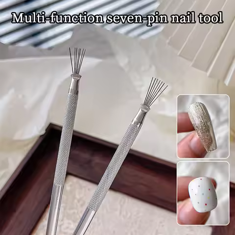 7 Pin Stripe Nail Art Liner Brush 3D Tips Manicure Ultra-thin Line Drawing Pen UV Gel Brushes Painti