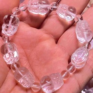 Natural crystal transparent white crystal PI xiu + Owl bracelet  天然晶体通透白水晶貔貅+猫头鹰手链