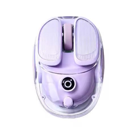 EWEADN Q9 Purple Wireless RGB Mouse, Translucent Dual Mode Mini Mice, Small Hand Ergonomic Optical M