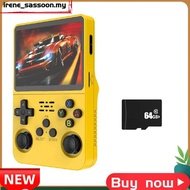 R36S Handheld Video Game Console 64GB Storage 3.5 Inch IPS Screen Dual 3D Joystick 3200mah Battery