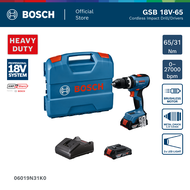 BOSCH GSB 18V-65 Professional สว่านกระแทกไร้สาย 18V แรงบิด 65Nm (ชุด แบตสองก้อน) (รหัส 06019N31K0)