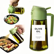 2-In-1 Oil Sprayer & Dispenser Bottle for Cooking, Healthy Olive/avocado Oil for BBQ & Salad Prep, A