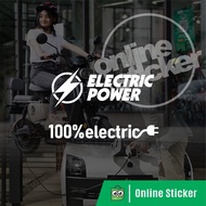 Stiker Electric Power mobil sepeda listrik | cutting menyala