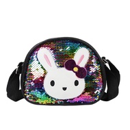 Cute Rabbit Glitter Children Sling Bag Girls Ladies Sequins Cross Body Bag Teenage Bling Bling Shoul