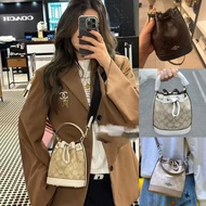 🇺🇸USA ✈️ COACH classic LOGO Mini bucket bag new model Dempsey Classic vintage woven fabric