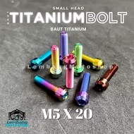 Titanium Bolts Small Head M5 x 20 Original GR5 Titanium Bolts