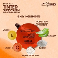 Cyoung Tinted Sunscreen SPF 50++ PA+++ Hybrid Broad Spectrum Matte Finishing NY5A
