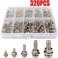 304 Stainless Steel Screw Head Nut Set 320 Pieces M2 M3 M2.5 M4 M5 And Bolt