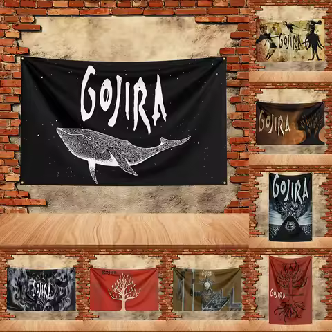 90X150ft Gojira Band Party Flag Polyester Printed Flag Banner Tapestry for Garden Garage Decoration 