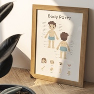 Educational Poster for Toddlers Body Parts - Body Parts Preschooler Wall Art - Body Parts