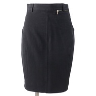 Excellent condition GUCCI Tom Ford-era cotton denim skirt with logo buttons and a side zip, black, s