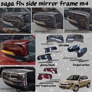 proton saga flx car side mirror m4 cover accessories forged carbon fiber carbon /chrome  skhongauto