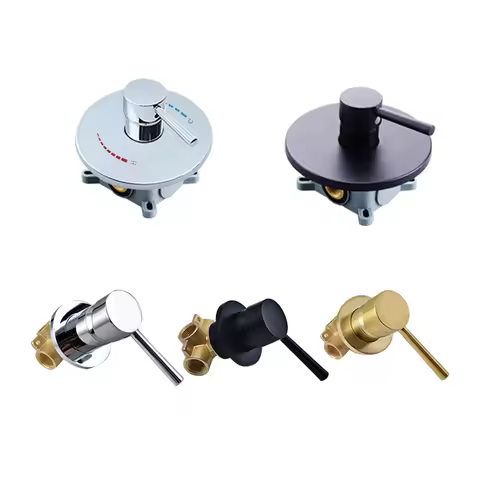 Brass Shower Valve Shower Faucet Concealed Control Valve In Wall Mounted Mixer Valve for Shower Gold