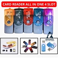 HP CARD READER MULTI 4 IN 1 ROTATION 4 SLOT ALL IN 1 CARDREADER USB PORT 2.0 OTG SDCARD MMC MICROSD 