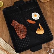 Korean-style Non-stick Smokeless Rectangular Grill Pan Baking Tray Barbecue Hot Plate for Indoor Outdoor BBQ