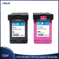 #Blue fantasy# Vilaxh 123xl Refillable Ink Cartridge for Hp123xl Color Printer Ink Cartridge Deskjet 2130 2132 3630 1110 2130 Printers