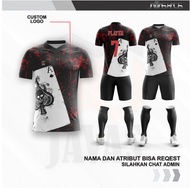 jersey sepak bola &amp; futsal setelan free custom nama dan nomor punggung - baju saja l