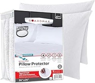 Guardmax Terry Cotton Waterproof 26x26 Size - Zippered Bed Bug Pillow Protector 4 Pack - Hypoallerge