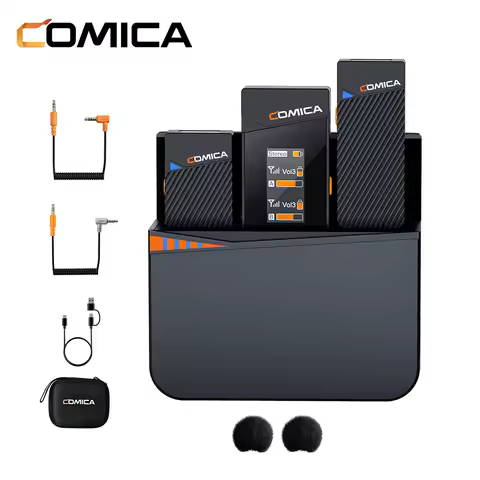 Comica Vimo C 2.4G Mini Wireless Lapel Microphone with Charging Case, for Smartphone Camera Podcast 