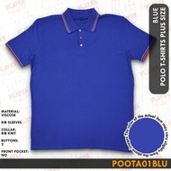 Plus Size Men's Polo T Shirt With 3 button No Pocket Color Blue Code POOTA01BLU