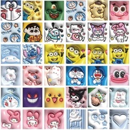 เคสโทรศัพท์สติกเกอร์3D การ์ตูน Sanrio Avatar 60แผ่นวัสดุสำหรับตกแต่งถ้วยน้ำสมุดโน้ตกันน้ำน่ารักคู่มื