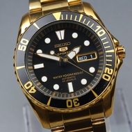 Near MINT Seiko 5 Sports SNZF22/7S36-03C0 Date Black Gold Auto 41mm Men's Watch