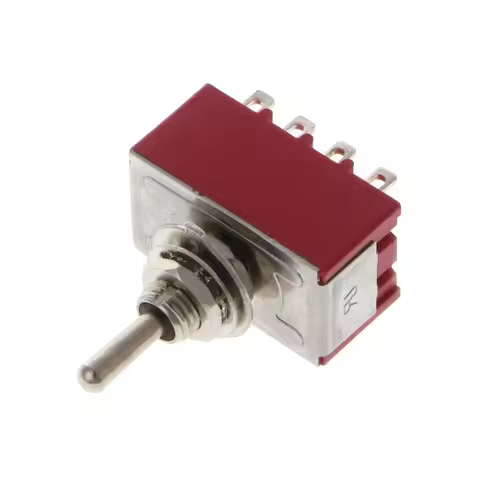 AC 250V/2A 125V/5A 12-Pin On/On 2 Position 4PDT Mini Toggle Switch Red,Push Button Switch On Off Wat