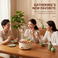 【Dispatch within 24H】 | 3.5L Electric Cooking Pot 2-in-1 Hotpot Rice Cooker Auto Warm Home Kitchen S
