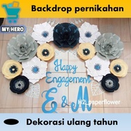 dekorasi pernikahan paper flower hiasan dinding bunga jasmine lamaran