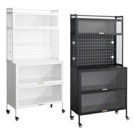 [特價]【IDEA】歐恩多功能開放式收納置物櫥櫃推車(2色任選)黑色