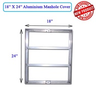18" X 24" ALUMINIUM MANHOLE COVER For Tiling Works Aluminium Type Manhole Cover