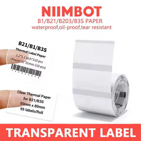 Niimbot Transparent Self-adhesive Label Paper For Mini Portable Thermal Printer Round Sticker For B1