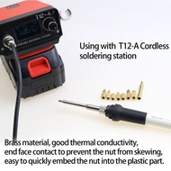 Heat Insert Nut Iron Tip T12 Soldering Iron Tip Insert Internal Thread Tip M2-M8 Brass Hot Nut Inser