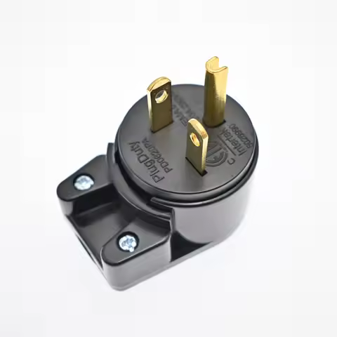 Black American Standard Nema 6-20P Elbow Plug American Standard 20A Industrial Equipment High Power 
