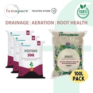 [Bundle Pack] FS - Green Spade - Drainage | Aeration | Root Health - 3x Potting Soil 40L, 1x Perlite