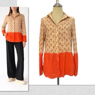 8IGHT SECONDS Korean Famous Brand Has Never Been Used Damask orange shirt Pattern Size S