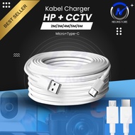 HP Charger Cable Long PS4 PS5 CCTVhp 3m/ 4M/5M/6M/8M/12M Micro USB Type-C Fast Charging Micro USB Ca