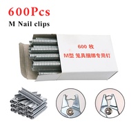 600Pcs M-Clips Staples Mesh Cage Wire Fencing Caged Clamp Metal Clips for Poultry Chicken Bird Pigeon Dog Cat Rabbit Cage
