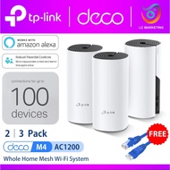 TP-Link Deco M4 (2-Pack / 3-Pack) AC1200 Whole Home Mesh 2.4Ghz+5Ghz WiFi Router System