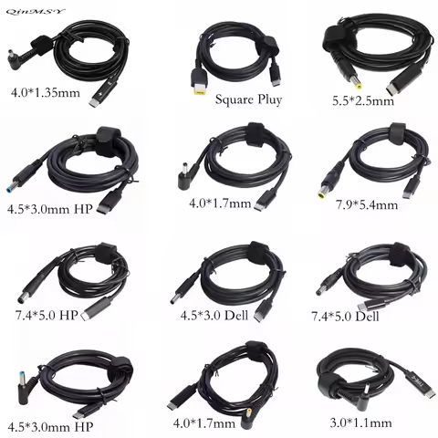 PD 65W USB Type C PD Charging Cable Cord Dc Power Adapter Jack Converter to 13 Plugs Male for Lenovo