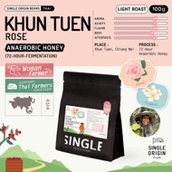 เมล็ดกาแฟคั่วอ่อน Khun Tuen - Chiang Mai Rose Anaerobic Honey (Specialty Coffee)