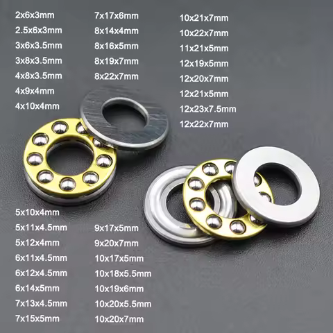 10 Sets Miniature Thrust Ball Bearing 3D Printer Min Axial Ball Bearings F3 8M F5-10M F6 12M F8-22M 