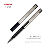 ZEBRA F301 COMPACT STAINLESS STEEL BALLPOINT PEN MINI IRON POCKET PEN